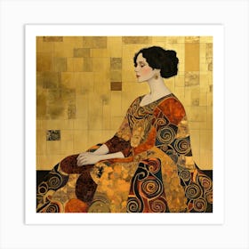 Lady In Gold 2 Art Print