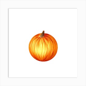 Pumpkin On White Background Art Print