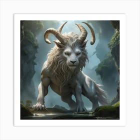 Horned Ram paintings art print Art Print