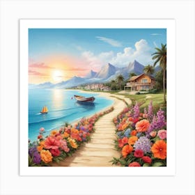 Beach Path Art Print