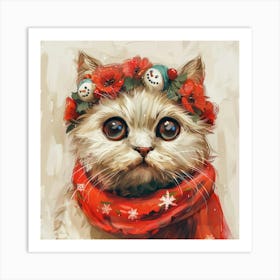 Christmas Cat 1 Art Print