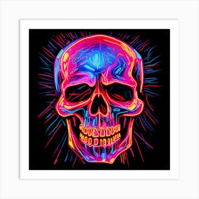 Neon Skull Art Print