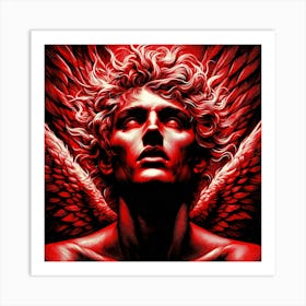 Fallen Angel Red And Black Illustration 1 Art Print