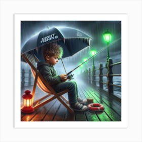 Night Fishing 1 Art Print