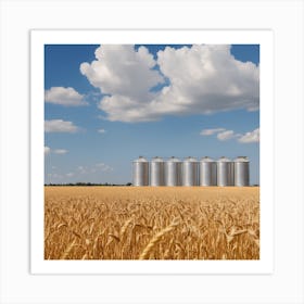 Wheat Field With Silos 1 Art Print