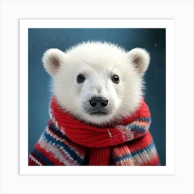 Firefly Adorable Polar Bear Cub In Cozy Winterwear 15651 (2) Art Print