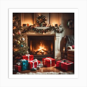 Christmas In The Living Room 29 Art Print