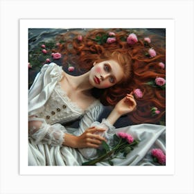 Beautiful Girl In Water Art Print