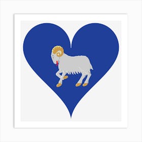 Faroe Islands Sheep S Islands Love Heart Coat Of Arms Heart Shaped Art Print