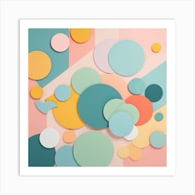 Abstract Background With Circles Art Print