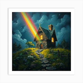 Rainbow House 4 Art Print