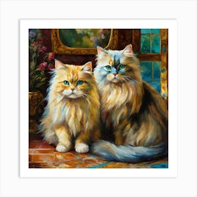 Pair of Persian cats Art Print