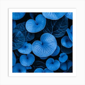 Blue Lily Leaves Art Print