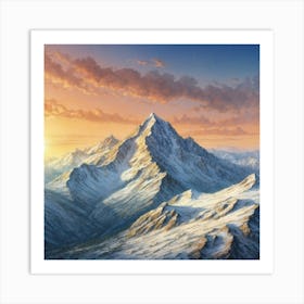 Mountains At Sunset Art Print