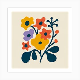 Abstract Flowers Art Print