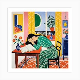 Woman Reading A Book 10 Art Print