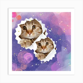 Two Cats Looking At Each Other Art Print