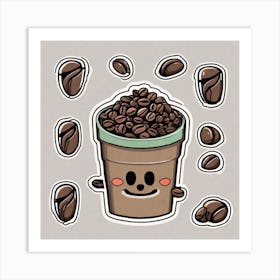 Coffee Cup Sticker Art Print