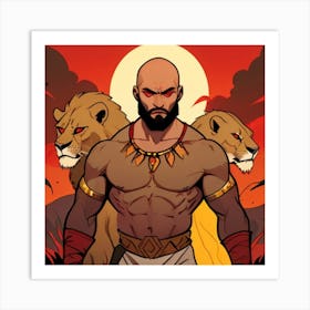 King Of Lions 3 Art Print