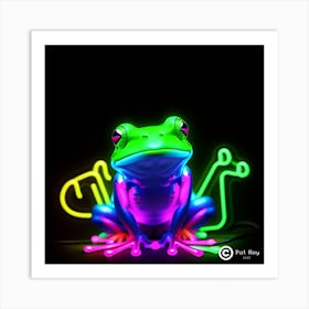 Neon Frog Art Print