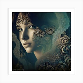 Face of thought Art Print