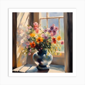 Flowers By The Window Art Print