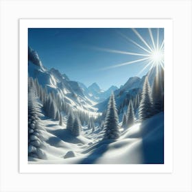 Snowy Landscape Art Print