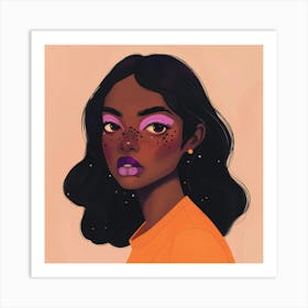 African Girl With Freckles Art Print