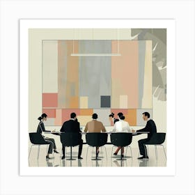 People At A Meeting 1 Art Print