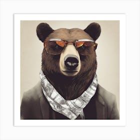 Bear In Sunglasses Art Print