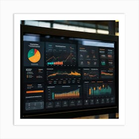 Corporate Dashboard Featuring An Overview Of Performance Indicators Business Analytics And Financi Art Print