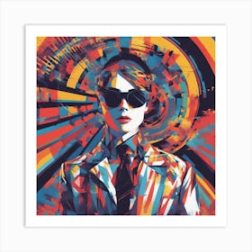New Poster For Ray Ban Speed, In The Style Of Psychedelic Figuration, Eiko Ojala, Ian Davenport, Sci (12) Art Print