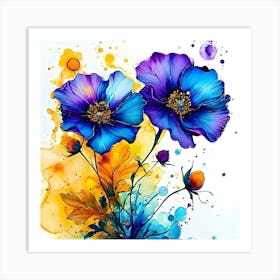 Blue Poppies Art Print