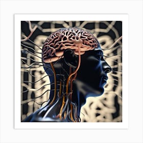 Human Brain And Nervous System Art Print