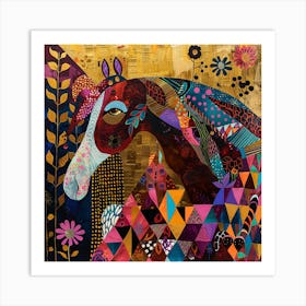 Patchwork Quilted Mule 1 Art Print