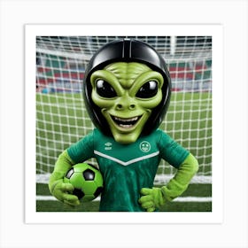 Alien Soccer Keeper Art Print