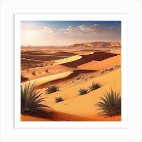 Sahara Countryside Peaceful Landscape Ultra Hd Realistic Vivid Colors Highly Detailed Uhd Drawi (4) Art Print