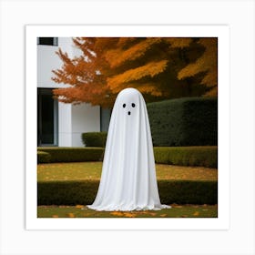 Ghost In Front Of A Building Art Print