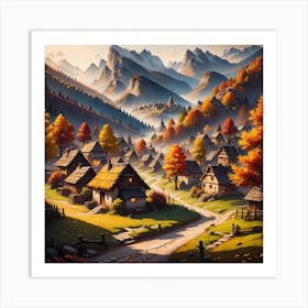 Village In The Mountains 12 Art Print