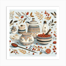 Scandinavian Art, Goji berries Art Print