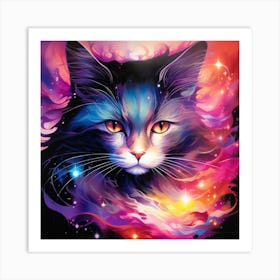 Galaxy Cat Art Print