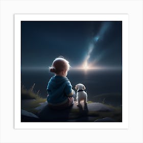 Galactic Pals: A Childhood Journey Art Print