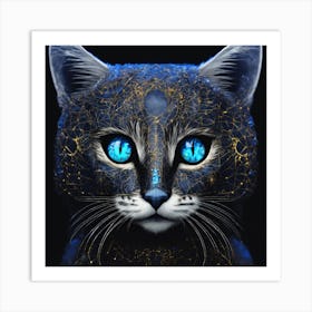 Cat With Blue Eyes Art Print