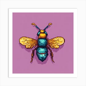 Bee Pixel Art 2 Art Print