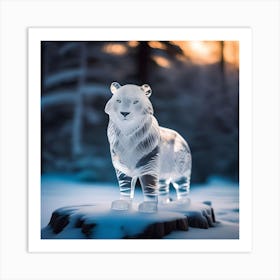 ALASKAN WOLF ICE SCULPTURE Art Print