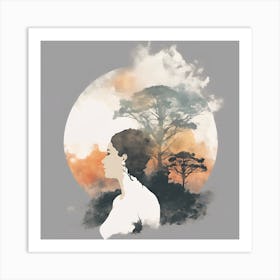 Woman In Silhouette Art Print