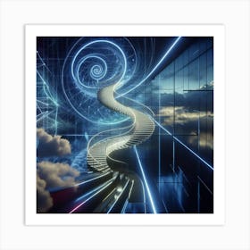 Futuristic Spiral Staircase Art Print