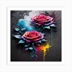 Two Roses Art Print