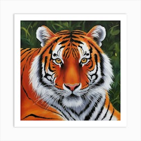 Tiger Orange Animal Painting Art Print