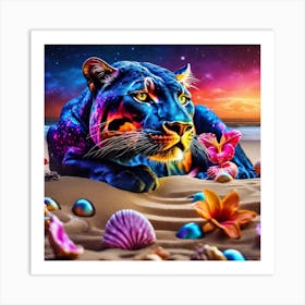 Tiger In The Sand Art Print